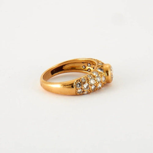 Bague 55 Bague en or jaune 18 ct et diamants 58 Facettes