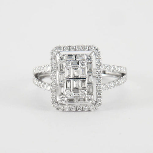 Bague 57 Bague en or blanc 18 carats et diamants 58 Facettes