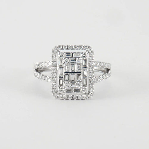 Bague 57 Bague en or blanc 18 carats et diamants 58 Facettes