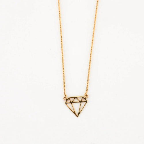 Collier Collier motif diamant en or jaune 58 Facettes