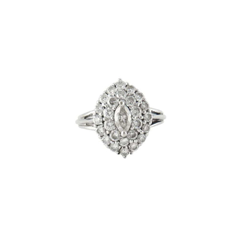 Bague 48 Bague en or blanc 14 ct et diamants 58 Facettes