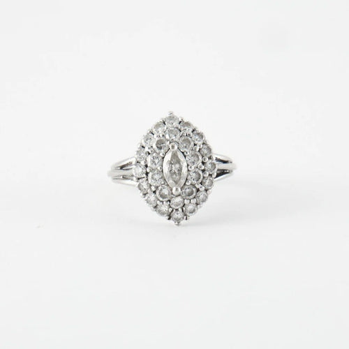 Bague 48 Bague en or blanc 14 ct et diamants 58 Facettes