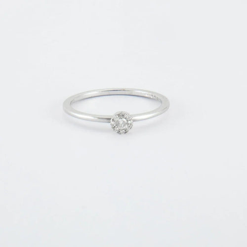 Bague 54.5 Bague en or blanc 18 ct et diamants 58 Facettes
