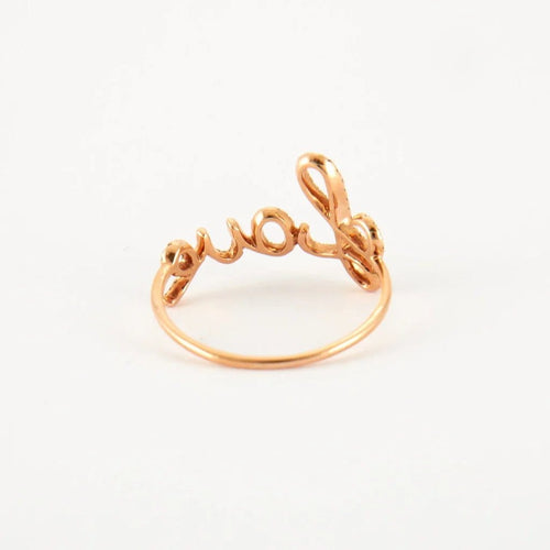Bague 52 LOVE - Bague en or rose 18 ct et diamants 58 Facettes
