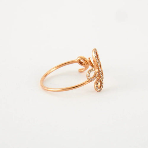 Bague 52 LOVE - Bague en or rose 18 ct et diamants 58 Facettes