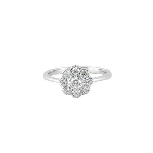 Bague 53 Bague en or blanc 18 ct et diamants 58 Facettes