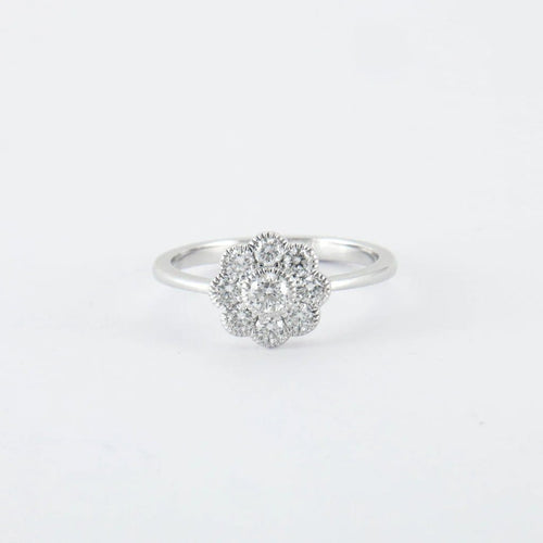 Bague 53 Bague en or blanc 18 ct et diamants 58 Facettes