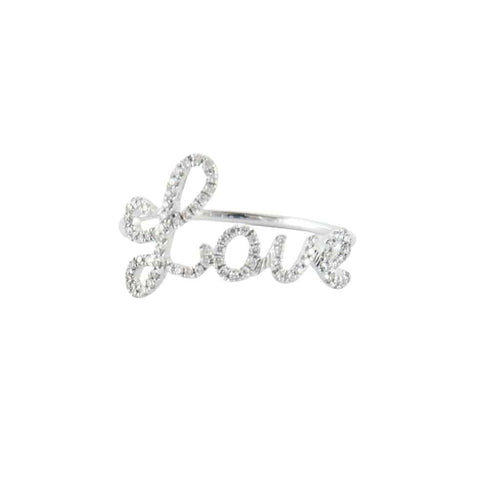 Bague 52 LOVE - Bague en or blanc et diamants 58 Facettes