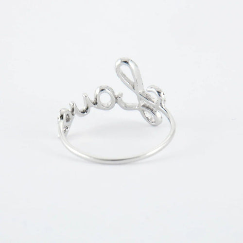 Bague 52 LOVE - Bague en or blanc et diamants 58 Facettes
