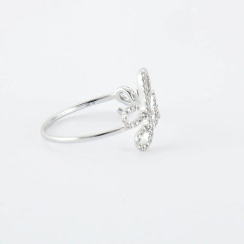 Bague 52 LOVE - Bague en or blanc et diamants 58 Facettes