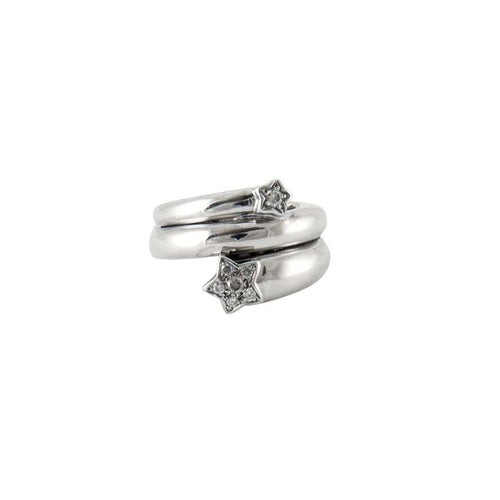 Bague 53 Bague en or blanc 18 ct sertie de diamants naturels 58 Facettes