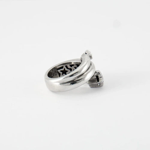 Bague 53 Bague en or blanc 18 ct sertie de diamants naturels 58 Facettes