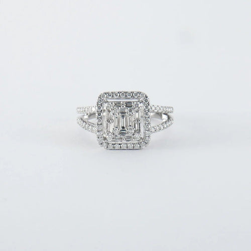Bague Bague en Or blanc & diamants 58 Facettes