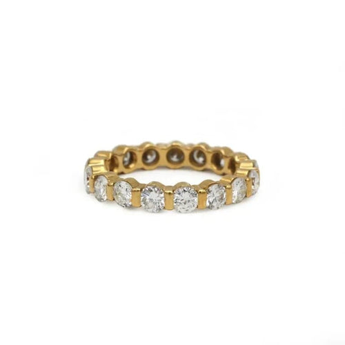 Bague 53 Alliance en or jaune 750 sertie de diamants 58 Facettes 260055R