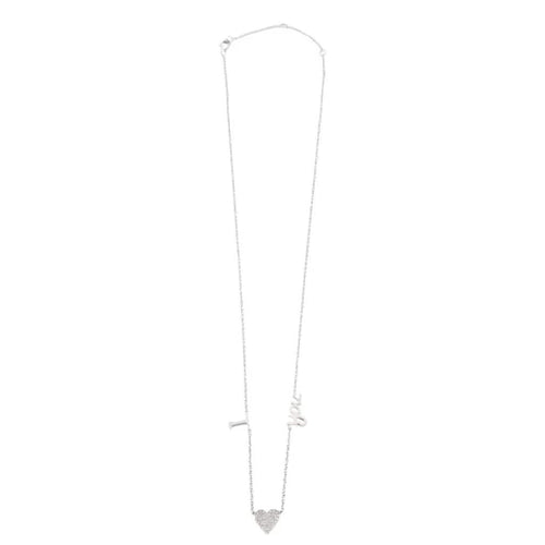 Collier Collier "I Love You" en or blanc 18 ct et diamants 58 Facettes