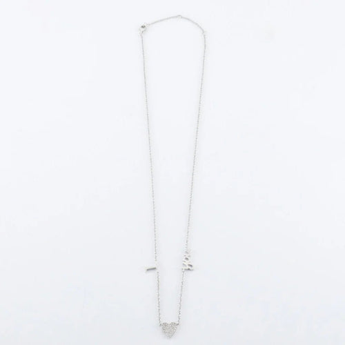Collier Collier "I Love You" en or blanc 18 ct et diamants 58 Facettes