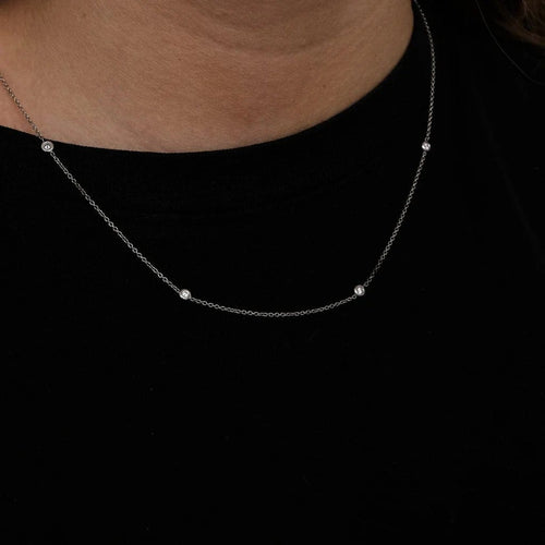 Collier Collier barrette en or blanc 18 ct et diamants 58 Facettes