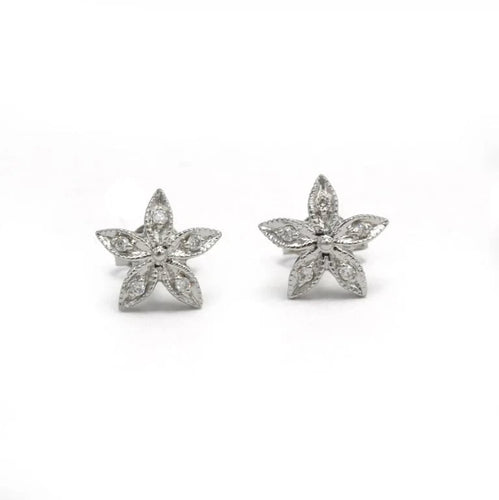 Boucles d'oreilles Boucles d'oreilles étoiles en or blanc et diamants 58 Facettes 260041R