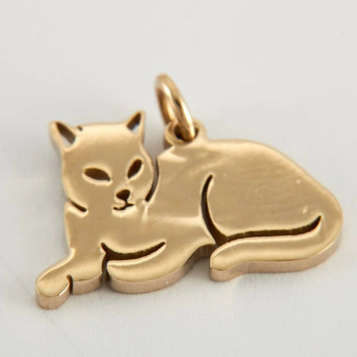 Pendentif Pendentif chat en or jaune 18 ct 58 Facettes