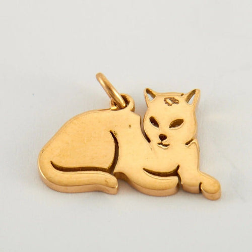 Pendentif Pendentif chat en or jaune 18 ct 58 Facettes