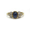 Bague 53 Bague rétro en or jaune et blanc 750‰ avec diamants et saphir 58 Facettes 260015R