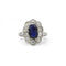 Bague 56 Bague marguerite - Platine 950, saphir et diamants 58 Facettes 250471R