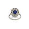Bague 56 Bague marguerite - Platine 950, saphir et diamants 58 Facettes 250471R