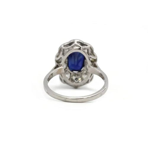 Bague 56.5 Bague marguerite - Platine 950, saphir et diamants 58 Facettes 250471R