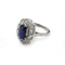 Bague 56 Bague marguerite - Platine 950, saphir et diamants 58 Facettes 250471R