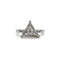 Bague 52 Solitaire accompagné triangle - Bague en or blanc 750 et diamants 58 Facettes 250469R