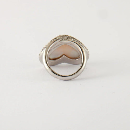 Bague 53 Bague Coeur Diamants Nacre 58 Facettes