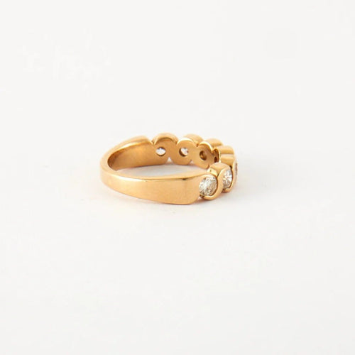 Bague 50 Bague alliance en or jaune 14 carats et diamants 58 Facettes