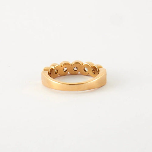 Bague 50 Bague alliance en or jaune 14 carats et diamants 58 Facettes