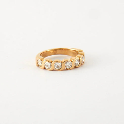 Bague 50 Bague alliance en or jaune 14 carats et diamants 58 Facettes