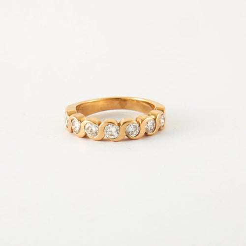 Bague 50 Bague alliance en or jaune 14 carats et diamants 58 Facettes