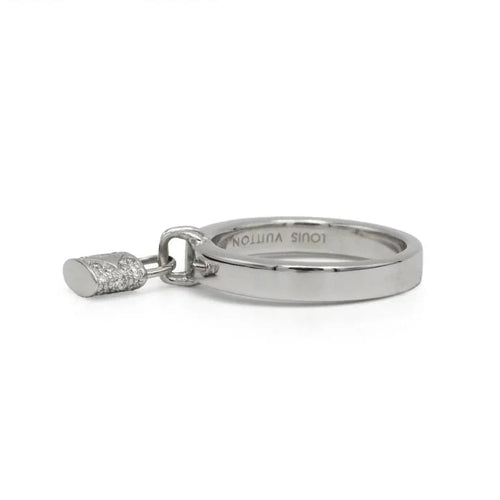 Bague 55 Louis Vuitton Lockit PM - Bague en or blanc 750‰ et diamants 58 Facettes 250078SP