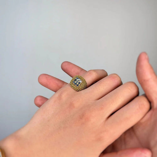 Bague 51 Bague Tressée - Or jaune et Saphirs 58 Facettes 250440R