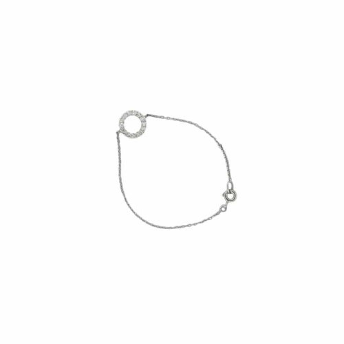 Bracelet Bracelet en or blanc avec cercle de diamants 58 Facettes