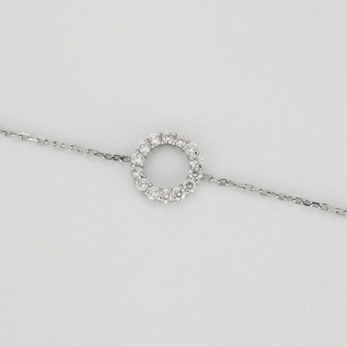 Bracelet Bracelet en or blanc avec cercle de diamants 58 Facettes