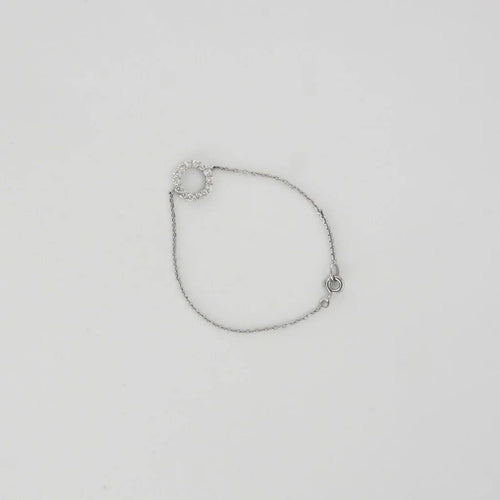Bracelet Bracelet en or blanc avec cercle de diamants 58 Facettes