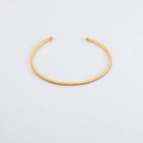 Bracelet Bracelet jonc en or jaune et diamants 58 Facettes