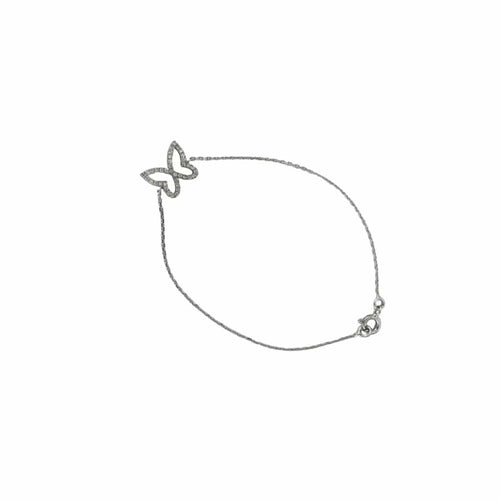 Bracelet Bracelet papillon en or blanc 18 carats et diamants 58 Facettes