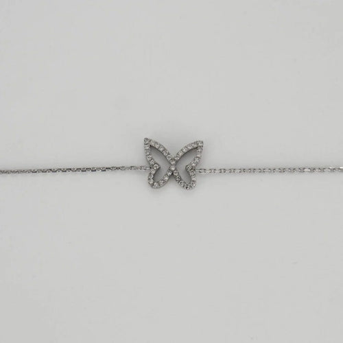 Bracelet Bracelet papillon en or blanc 18 carats et diamants 58 Facettes