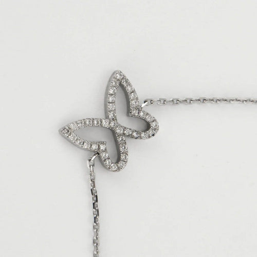 Bracelet Bracelet papillon en or blanc 18 carats et diamants 58 Facettes