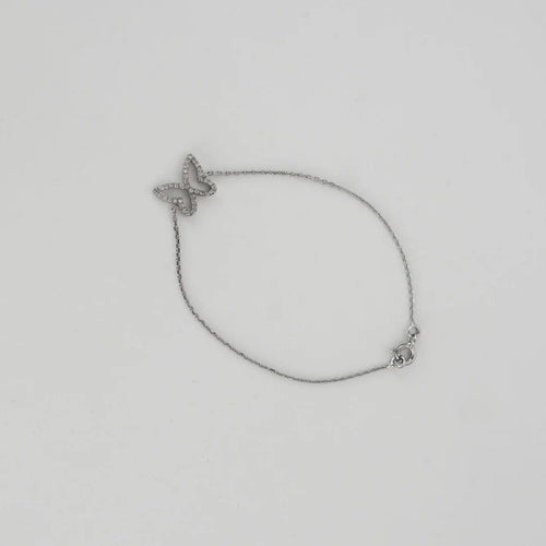Bracelet Bracelet papillon en or blanc 18 carats et diamants 58 Facettes