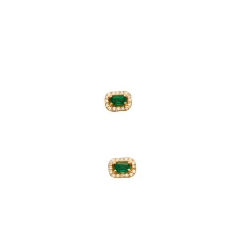 Boucles d'oreilles Boucles d'oreilles en or jaune, émeraudes et diamants 58 Facettes