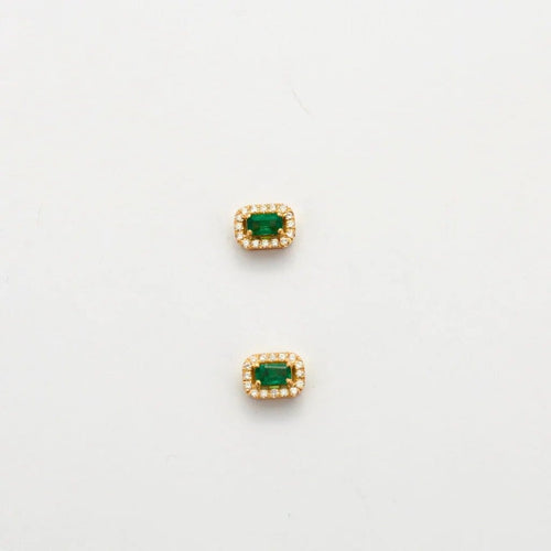 Boucles d'oreilles Boucles d'oreilles en or jaune, émeraudes et diamants 58 Facettes