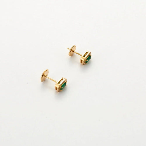 Boucles d'oreilles Boucles d'oreilles en or jaune, émeraudes et diamants 58 Facettes