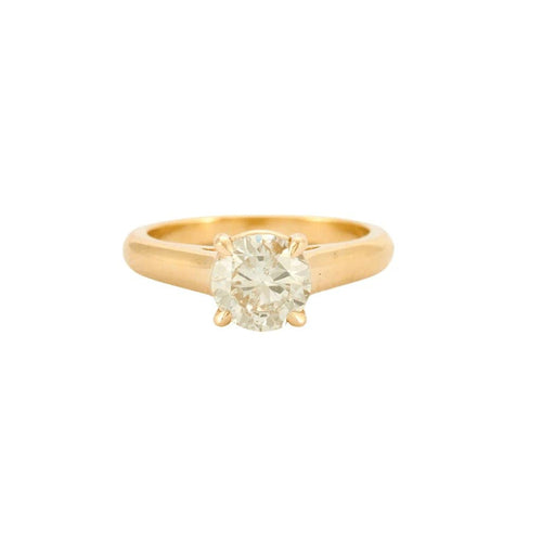 Bague 51 Bague solitaire en or jaune 18 ct et diamant 58 Facettes