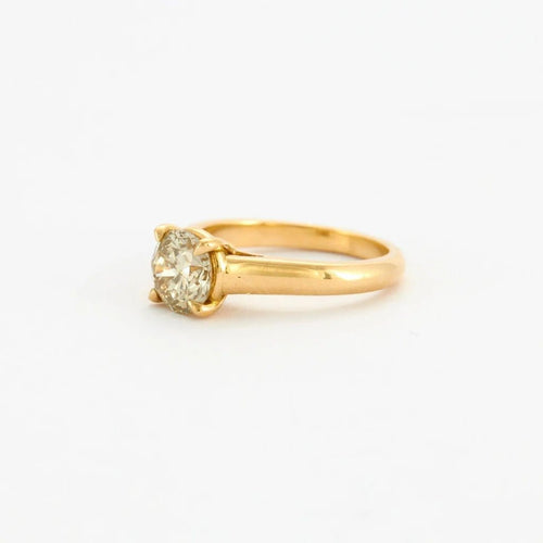 Bague 51 Bague solitaire en or jaune 18 ct et diamant 58 Facettes